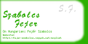 szabolcs fejer business card
